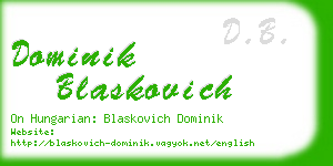 dominik blaskovich business card